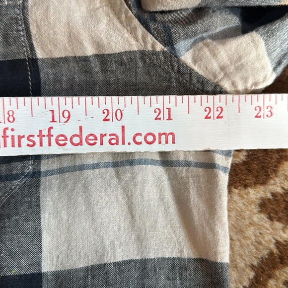 Pendelton Linen/Rayon Plaid button down Shirt Mens M Navy/Ceeam casual Western - Picture 9 of 9